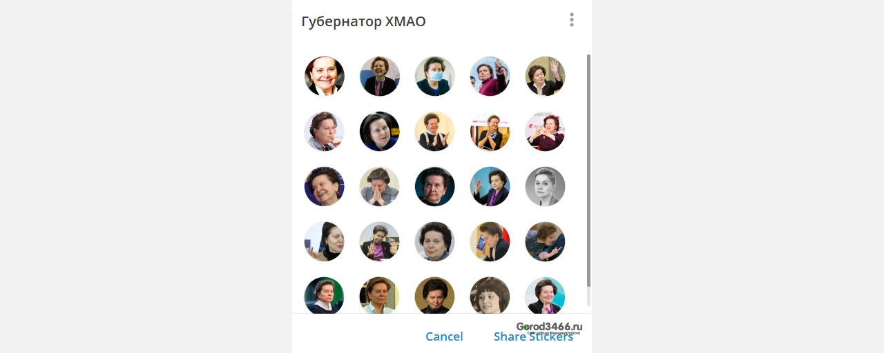В Telegram появились стикеры с губернатором Натальей Комаровой