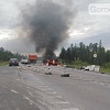 В Югре «УАЗ» столкнулся с мусоровозом и загорелся, водитель погиб на месте